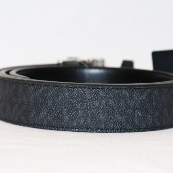 Michael Kors Signature Monogram MK Logo Reversible Belt - Picture 2 of 2